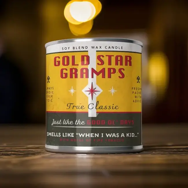 Grandpa's Glow: Gold Star Gramps Candle