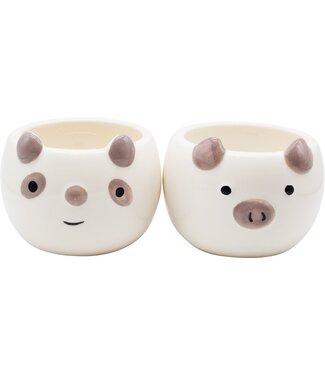 Springer Decor Animal Face White Pots: Ears Up!