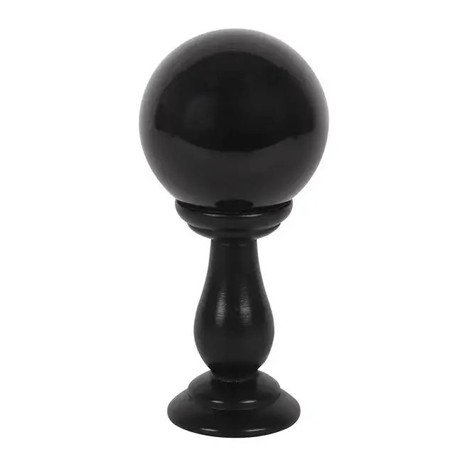 Midnight Mystique: Small Black Crystal Ball & Stand