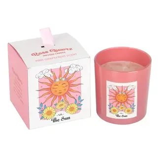 Something Different The Sun Rose Quartz Crystal Chip Candle