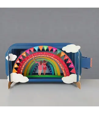 Alljoy Design Message in a Bottle Card- Rainbow Friendship