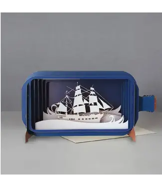 Alljoy Design Message in a Bottle Card- Ship on the Seas