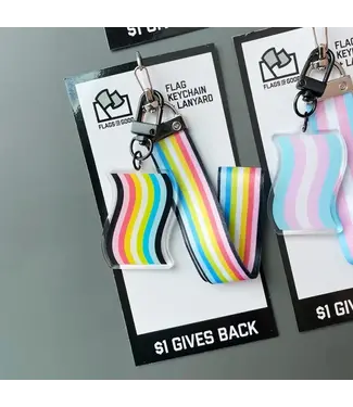 Flags for Good Queer Flag Keychain and Laynard