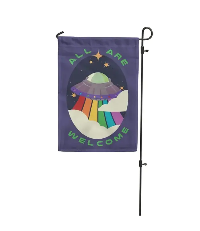 Cosmic Welcome: 18" x 12" Garden Flag