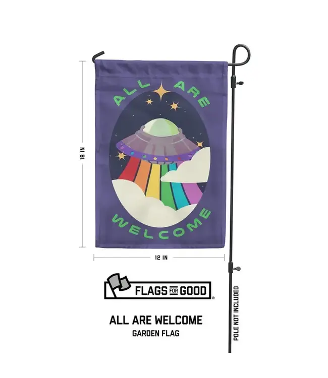 Cosmic Welcome: 18" x 12" Garden Flag