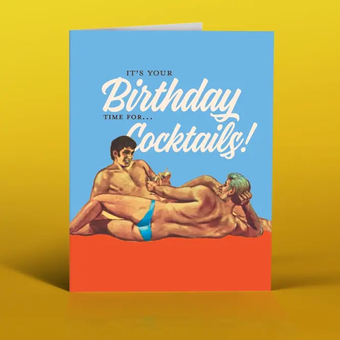 Gay Birthday Cocktails Birthday Card