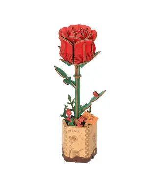 Hands Craft 3D Wooden Flower Puzzle: Red Rose