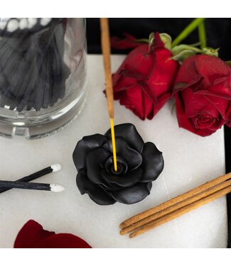 Something Different Black Rose Resin Incense Stick Holder