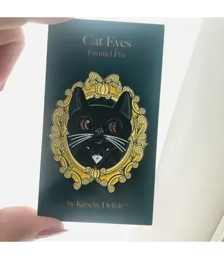 Kitschy Delish Cat Eyes Sliding Enamel Pin