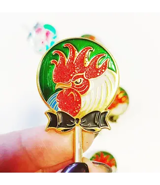 Kitschy Delish Cock Sucker Pin with Glitter