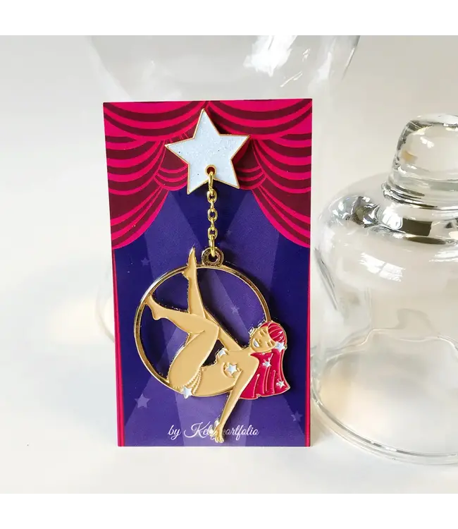 Lyra Hoop Lady Enamel Pin: Stellar Swings!