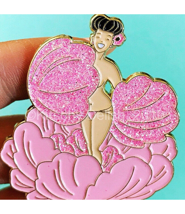Sparkle & Charm: Peony Girl Enamel Pin