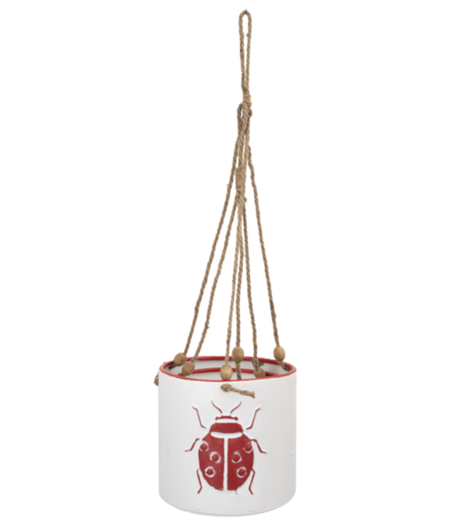 Ladybug Hanging Planter: Wood Bead Charm