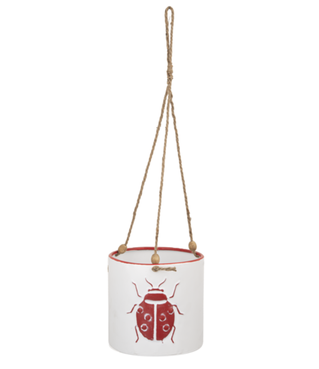 Ladybug Hanging Planter: Wood Bead Charm