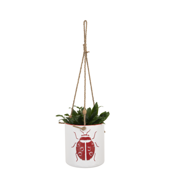 Ladybug Hanging Planter: Wood Bead Charm