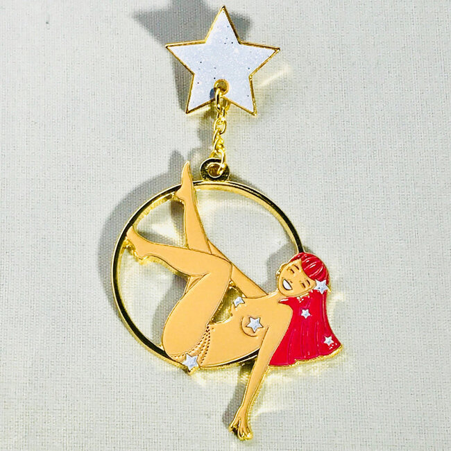 Lyra Hoop Lady Enamel Pin: Stellar Swings!