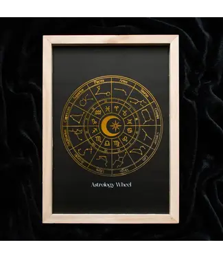 Something Different Black Astrology Wheel Zodiac Print