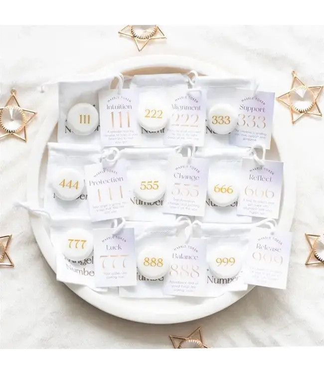 Angel Number Marble Keepsake Stones