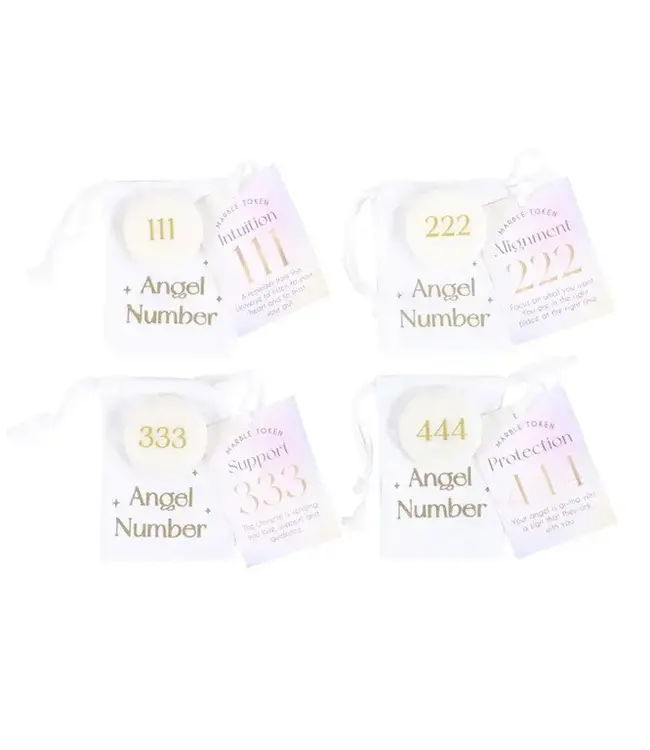 Angel Number Marble Keepsake Stones