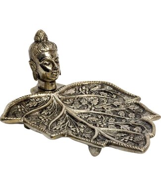 Kheops International Metal Incense Holder - Buddha on Leaf