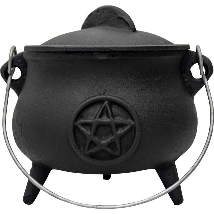 Black Pentacle Cast-Iron Cauldron