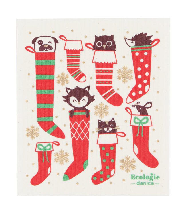 Holiday Cheer Dishcloths: Festive & Green!