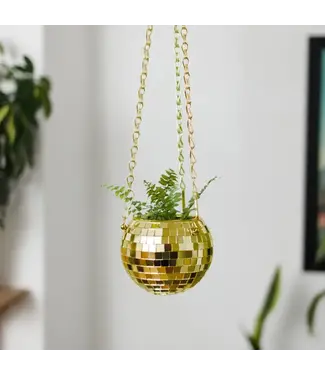 Bubblegum Stuff Disco Ball Hanging Planter - Gold (4in)
