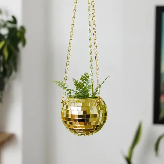 Gold Disco Planter: Small Pot, Big Sparkle!