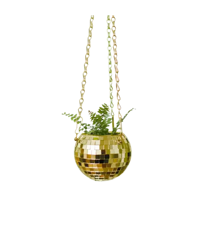 Gold Disco Planter: Small Pot, Big Sparkle!