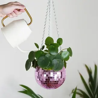 Bubblegum Stuff Disco Ball Hanging Planter - Pink (6in)