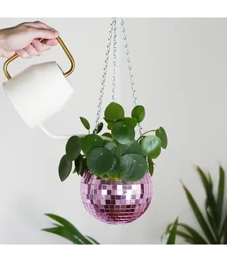 Bubblegum Stuff Disco Ball Hanging Planter - Pink (6in)