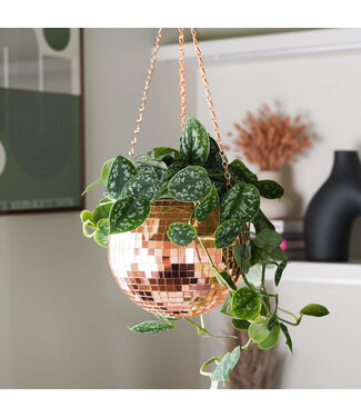 Bubblegum Stuff Disco Ball Hanging Planter - Rose Gold (8in)