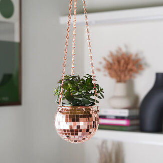 Bubblegum Stuff Disco Ball Hanging Planter - Rose Gold (4in)