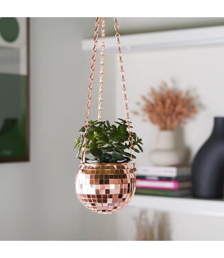 Bubblegum Stuff Disco Ball Hanging Planter - Rose Gold (4in)