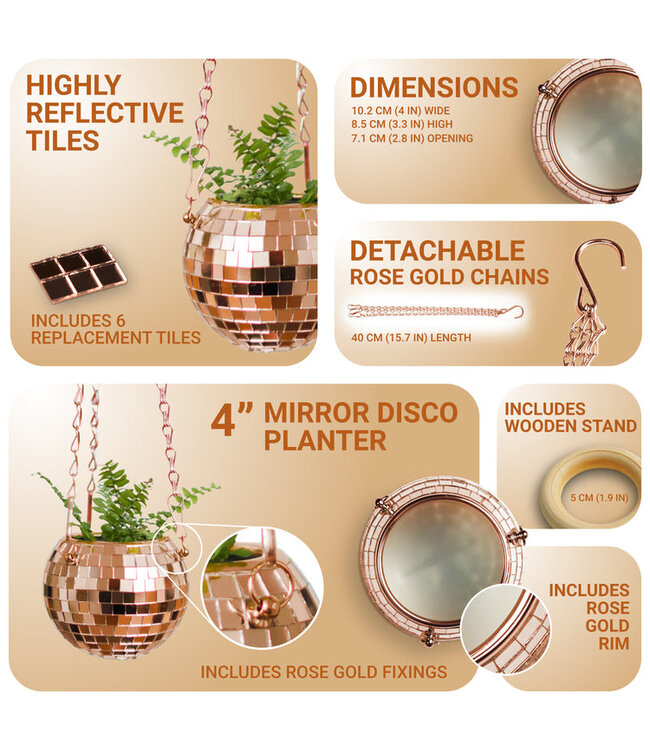 Disco Ball Planter: Rose Gold Groove