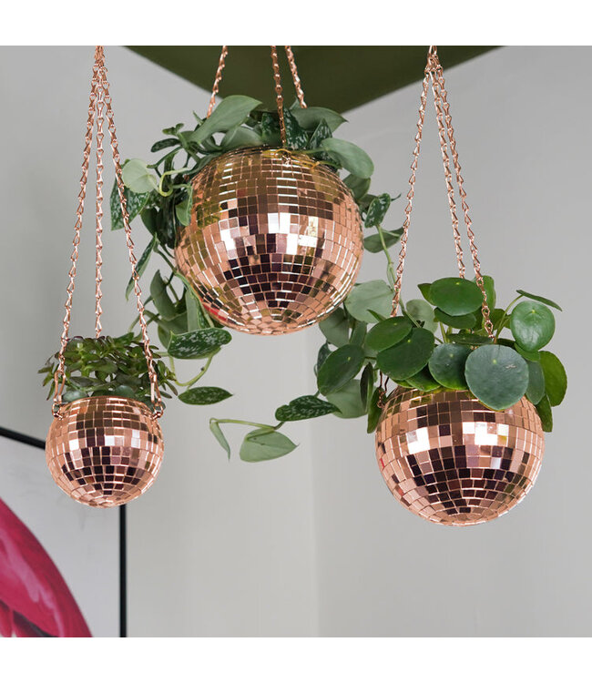 Disco Ball Planter: Rose Gold Groove
