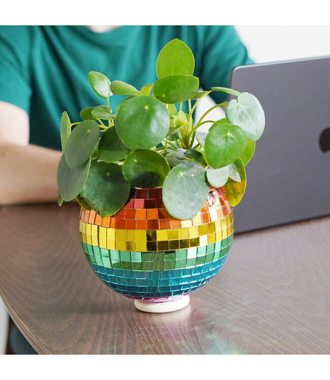 Rainbow Disco Planter: Light Up Your Garden!