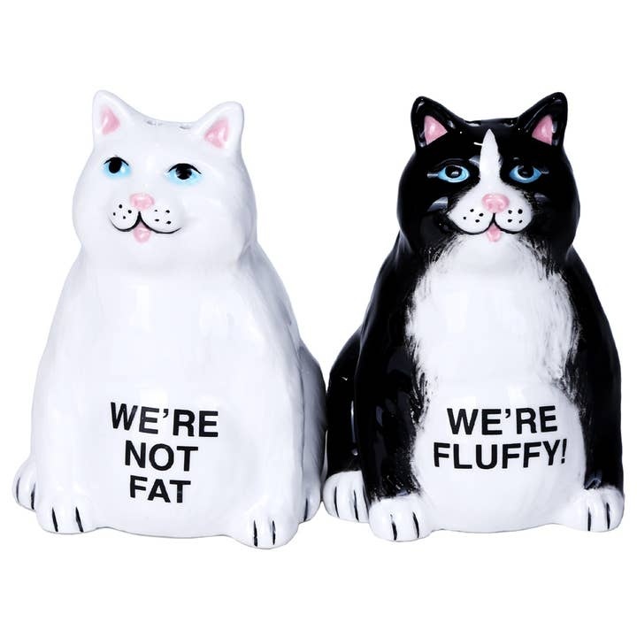 Not Fat Cats Salt & Pepper Shaker Set