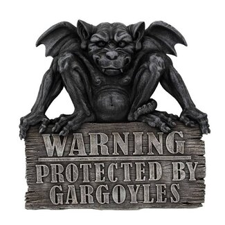Pacific Giftware Protected by Gargoyles Warning Sign
