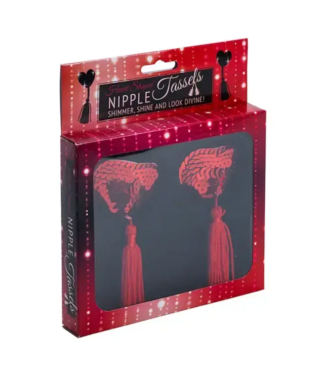 Heartfelt Sparkle: Red Sequin Nipple Tassels