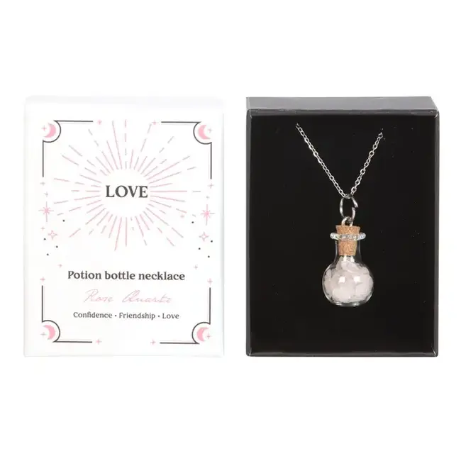 Love in a Bottle: Rose Quartz Necklace!