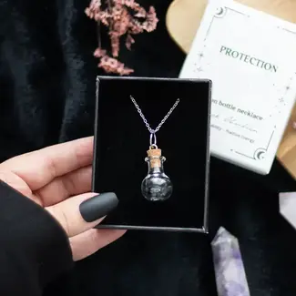 Something Different Obsidian Potion Bottle Necklace