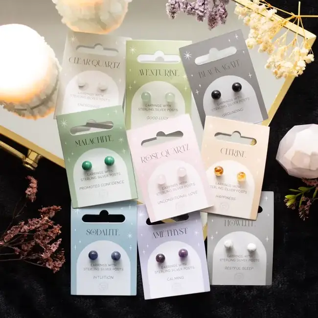 Semi Precious Crystal Earrings-