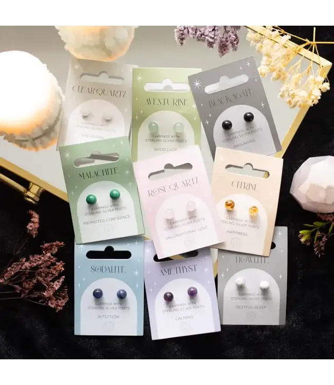 Semi Precious Crystal Earrings-