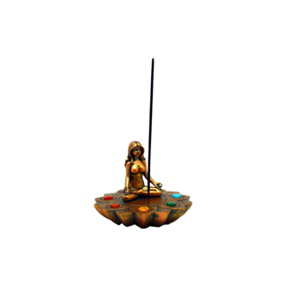 Fantasy Gifts Bronze Chakra Stones Round Burner