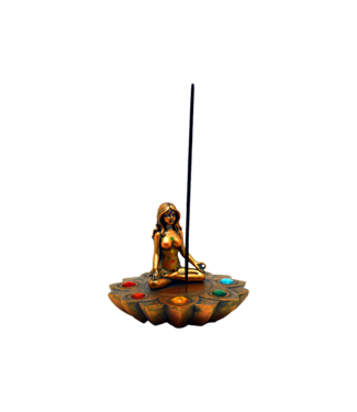 Fantasy Gifts Bronze Chakra Stones Round Burner