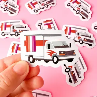Rainbow Certified Lesbian Moving Truck Sticker