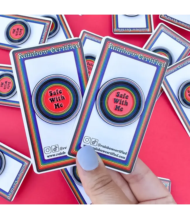 Safe With Me LGBTQIA+ Pin