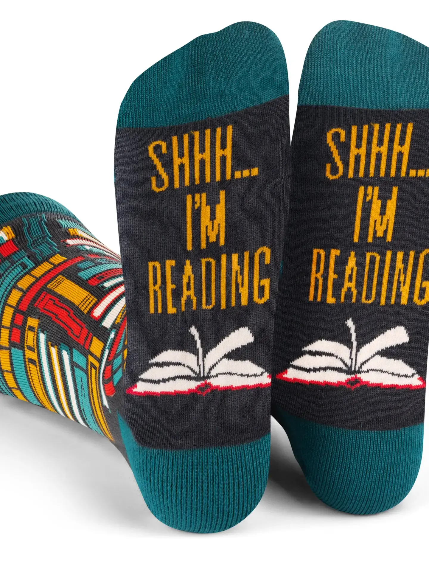 Shhh I m Reading Socks Ziya Blue