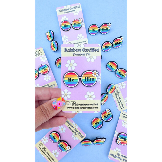 Sunny Style: He/Him Glasses Pin!
